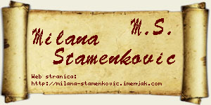 Milana Stamenković vizit kartica